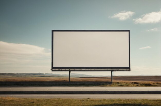 Leeg billboard of verkeersbord sjabloon op de snelweg Leege billboard mockup voor reclame