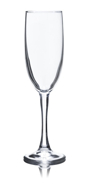 Leeg champagneglas geïsoleerd