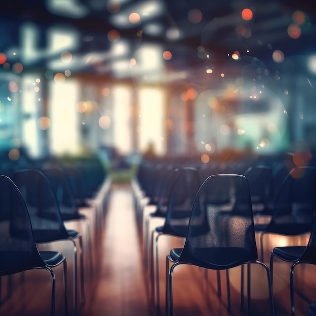 Foto leeg conferentiezaal zaal voor zakelijke bijeenkomsten interieur van een congreszaal leeg vergaderzaal in het hotel klaar voor deelnemers uitgeruste conferentiezael bedrijfsconferentie binnen