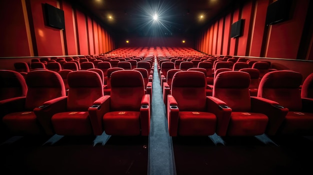 Leeg fluweel stoelen in de bioscoop