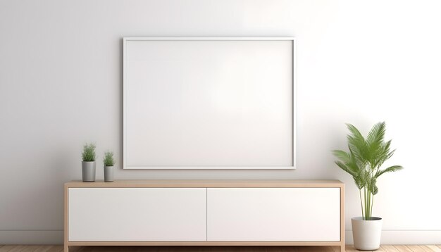 leeg frame op kast in woonkamer interieur