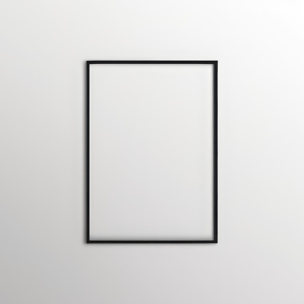 Leeg frame op wit muur zwart grenskader op witte background3d render