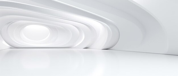 Leeg futuristische witte kamer met kopieerruimte voor presentatieproduct