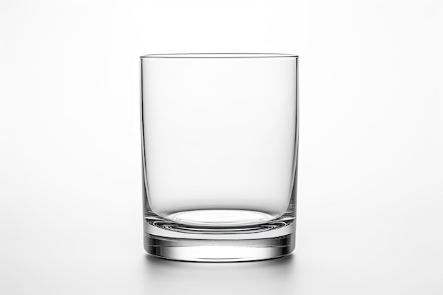 Leeg glas glas op een witte achtergrond