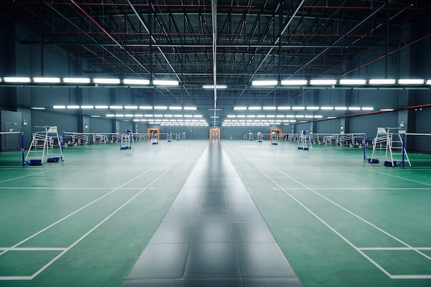 Leeg gymnasium met rechtbanken