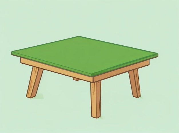 Foto leeg houten tafel met groene achtergrond