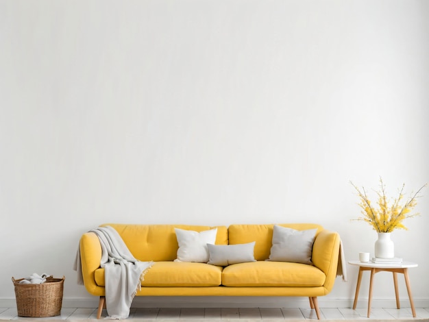Leeg interieur muur mockup ontwerp voor fotoram