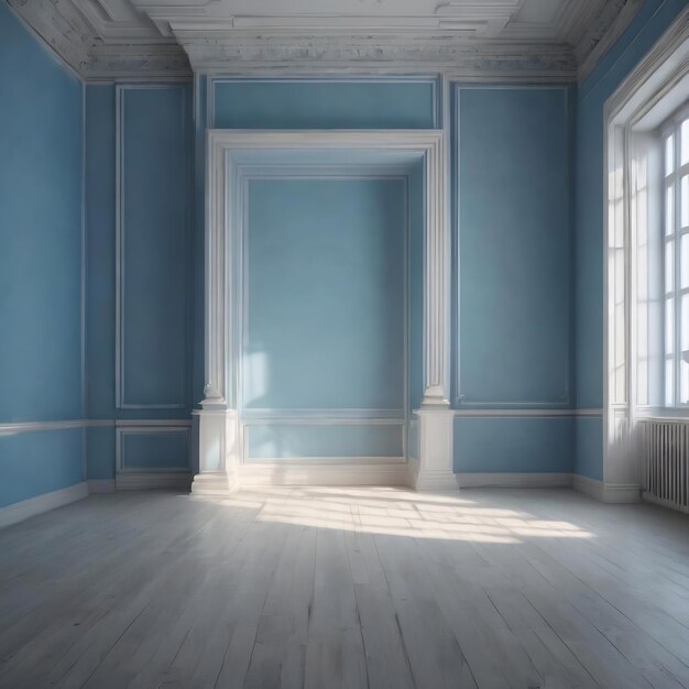 Foto leeg kamer blauwe licht achtergrond