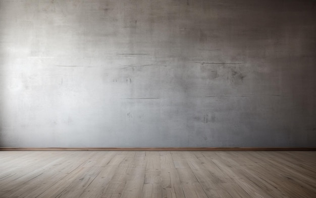 Leeg kamer met grijze muur kamer met houten vloer