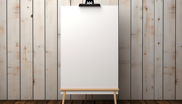 Foto leeg klembordmodel op houten eenvoudig wit klembord leeg