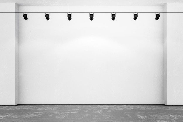 Leeg kunstgalerij muur Dit is volledig 3D gegenereerd beeld