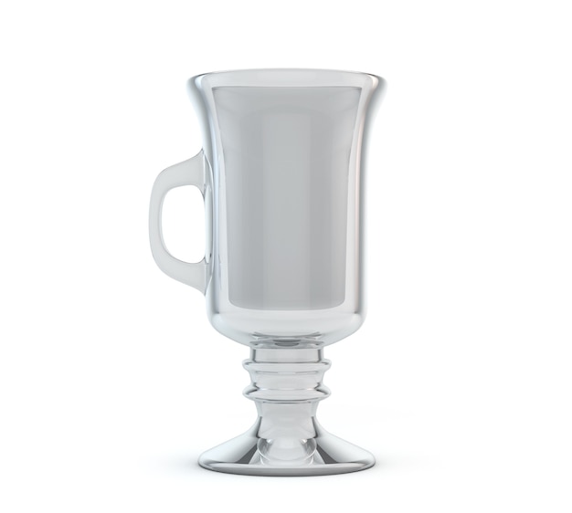 Leeg latte glas geïsoleerd op wit 3d render