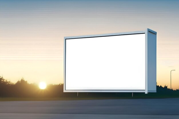 Leeg leeg billboard giantboard en zonsondergang voor buitenreclame