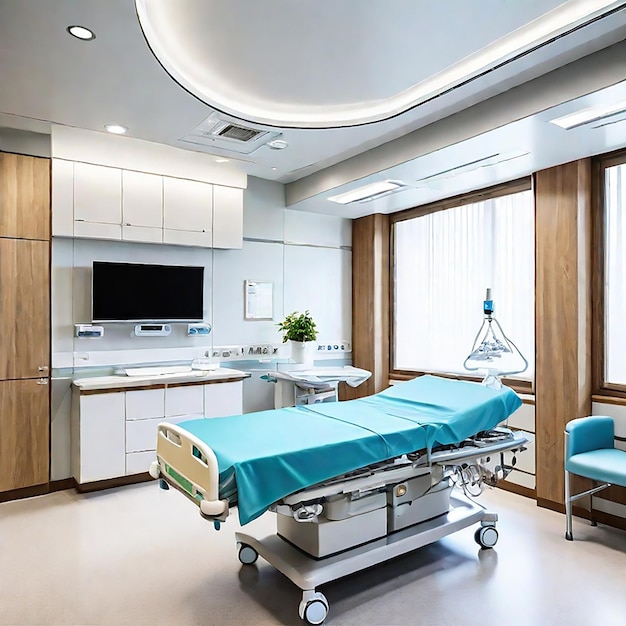 Leeg luxe moderne ziekenhuiskamer gegenereerd door AI