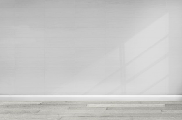 Leeg minimalistisch interieurontwerp van een kamer met een lichtgrijze muur