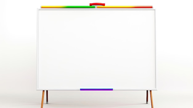 Foto leeg mockup presentatiebord schoolbord whiteboard op witte achtergrond