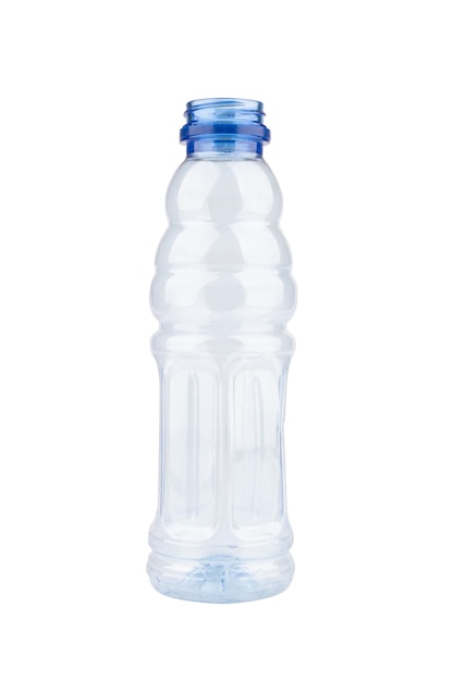 Leeg plastic fles geïsoleerd op witte achtergrond