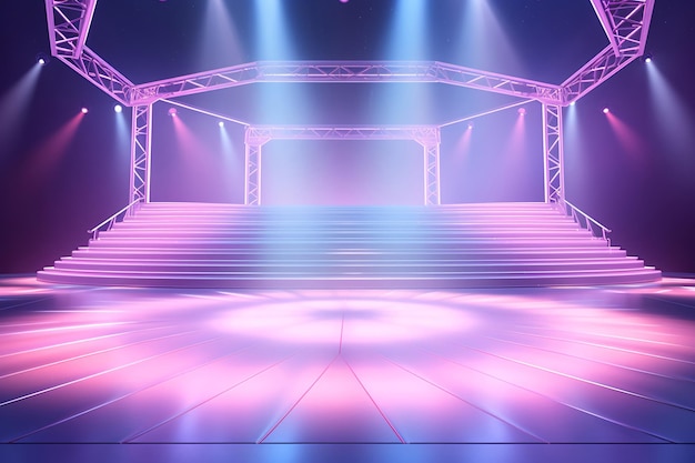 Leeg podium licht achtergrond met schijnwerpers verlichte podium voor concert of moderne dans Stage