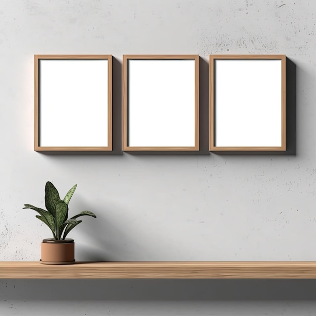 Foto leeg raam mockup voor decoratie op een lege witte muur