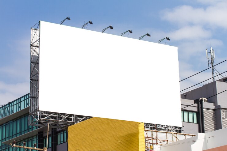 Foto leeg reclamebord op het gebouw