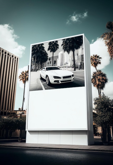 Foto leeg reclamebord op openbare plaats voor advertenties gemaakt met generatieve ai-technologie