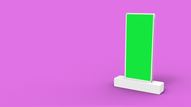 Leeg reclamebord staat groen scherm advertentie Banner voor marketing Lege 3D-rendering