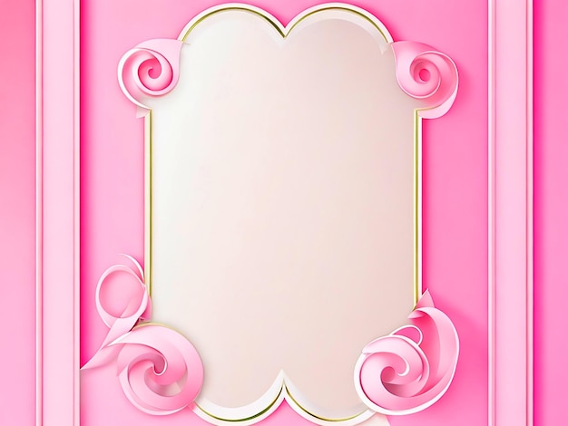 Leeg roze krullende frame banner sjabloon HD gratis afbeelding gedownload