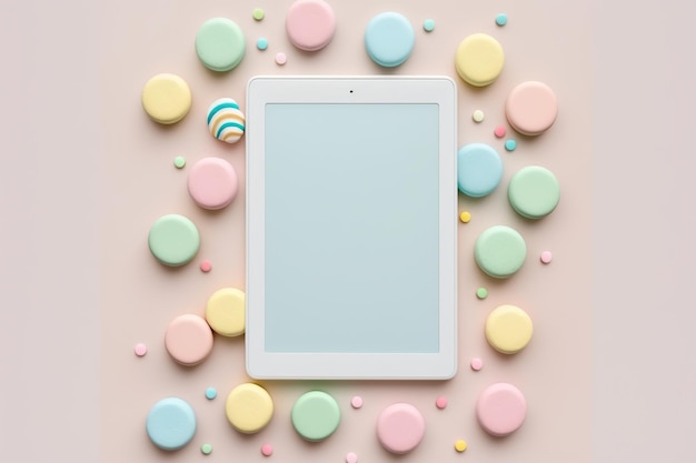 Leeg scherm tablet mock-up stijl AI gegenereerde illustratie