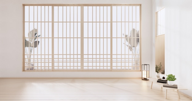 Leeg - Schone moderne kamer Japanse stijl. 3D-rendering