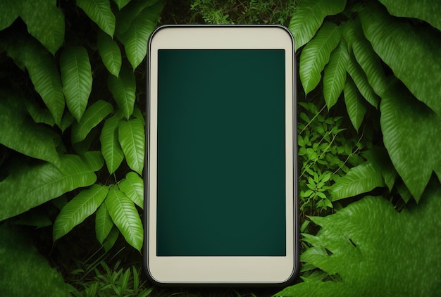 Leeg smartphonescherm op groen