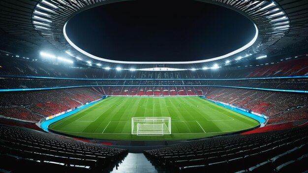 Leeg stadion met voetbalveld