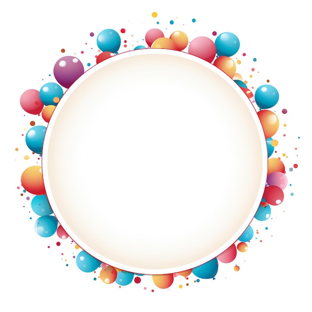 Leeg verjaardagscirkel ontwerpelement platte stijl op witte achtergrond