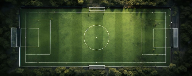 Leeg voetbalveld van een stadion