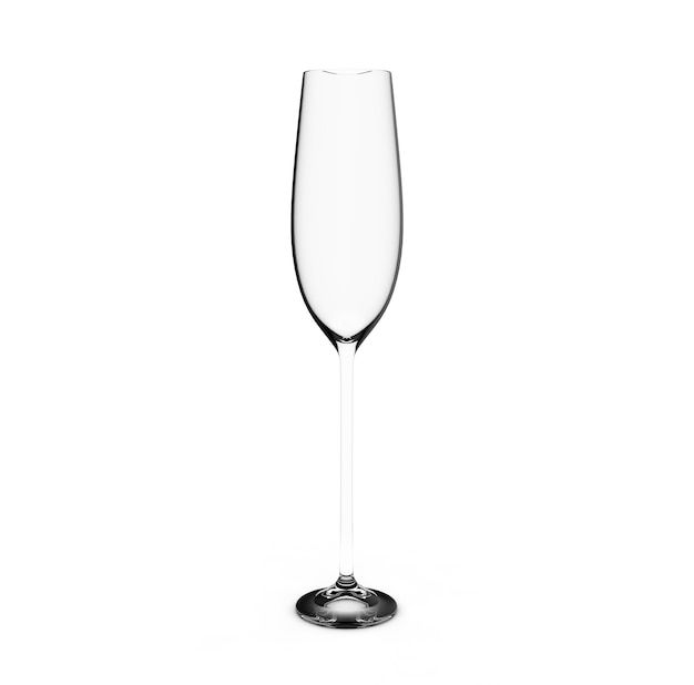 Leeg wijnglas geïsoleerd op een witte achtergrond 3d render