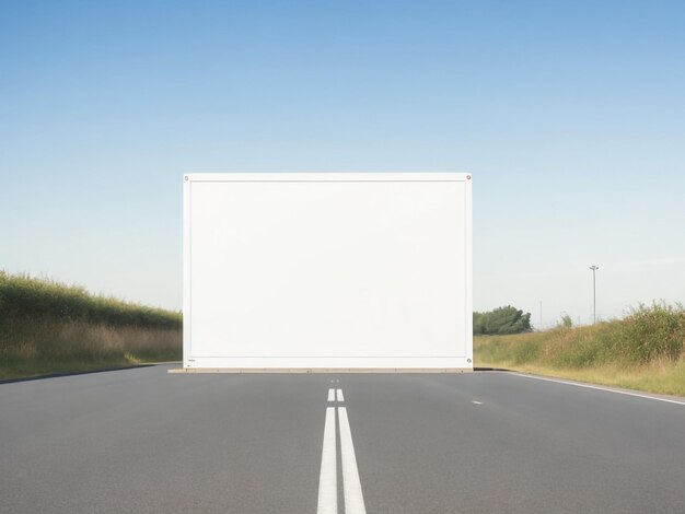Foto leeg wit bord bij de snelweg.
