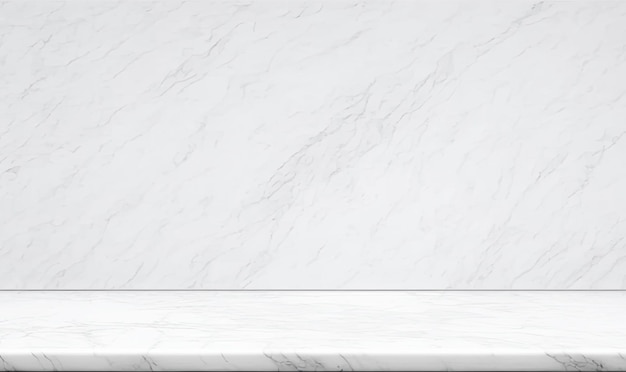 Leeg wit marmeren tafelblad op witte muur mock up banner abstracte achtergrond voor weergave van uw verpakking of mockup ontwerp template3d rendering