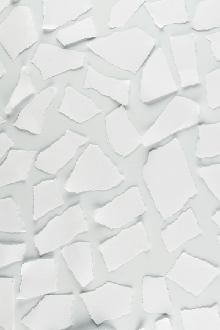 Foto leeg witte papieren stukken geïsoleerd