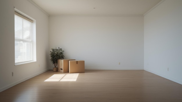 Foto leeg woonkamer met houten vloer makoto shinkai stijl