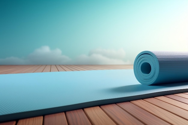 Leeg yoga mat met ruimte voor fitness bericht