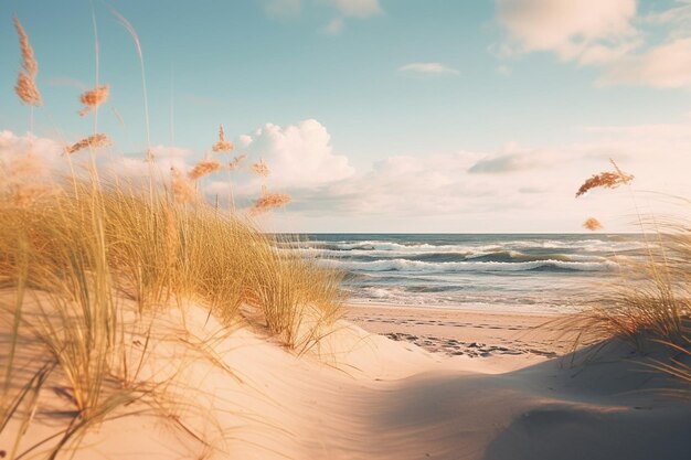 Foto leeg zand met strand op landschap onduidelijke achtergrond