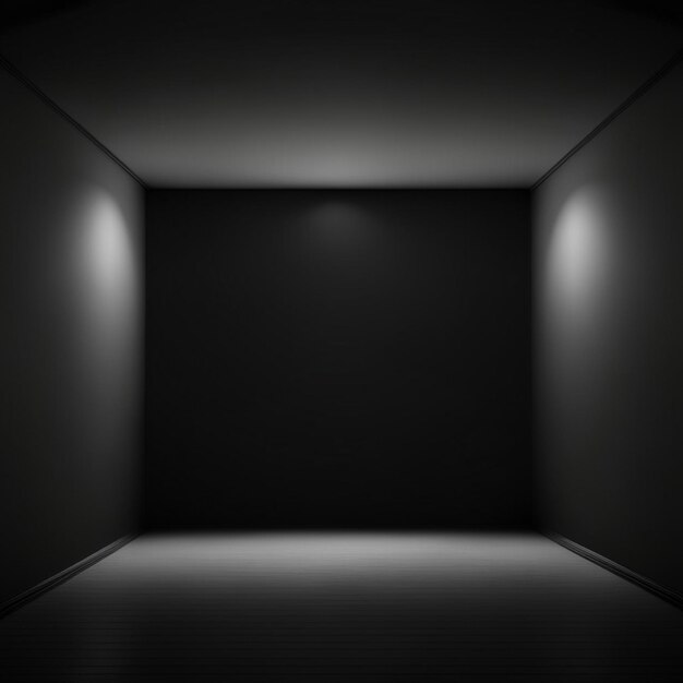 Foto leegte kamer vlakke muren donkere realistische stralende verlichting lage verzadiging achtergrond