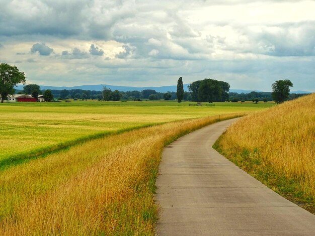 Foto leegte weg langs het landschap