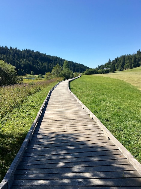 Foto leegte weg langs het landschap