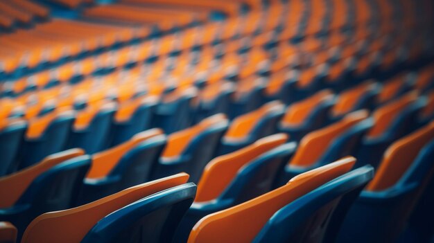 Leegte zitplaatsen in het stadion Blauwe en oranje zitplaaten in het stadion generatieve ai