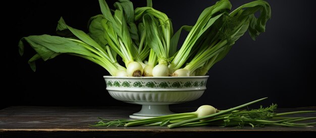 Leeks on a pedestal