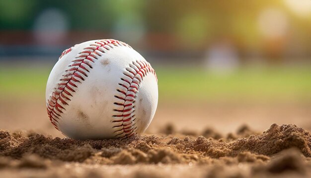 Leer honkbal op de grond op een honkbalveld Professionele actieve sport