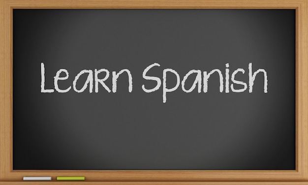 Leer Spaans geschreven op blackboard.