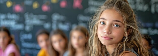 Foto leerlingen schrijven in de klas op het whiteboardxa