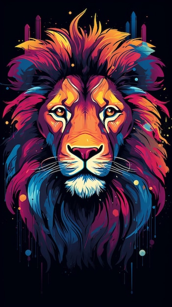leeuw dier cartoon achtergrond portret illustratie