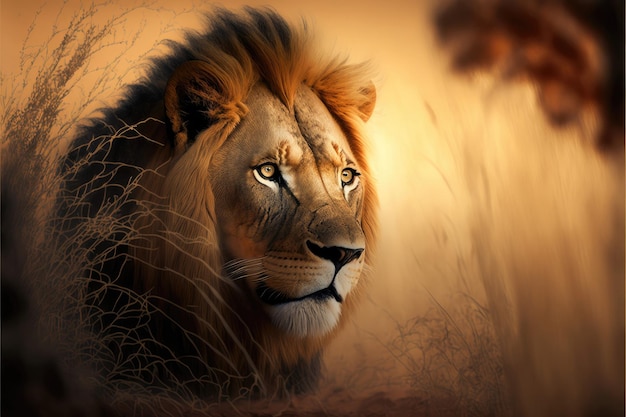 Leeuw in de savanne